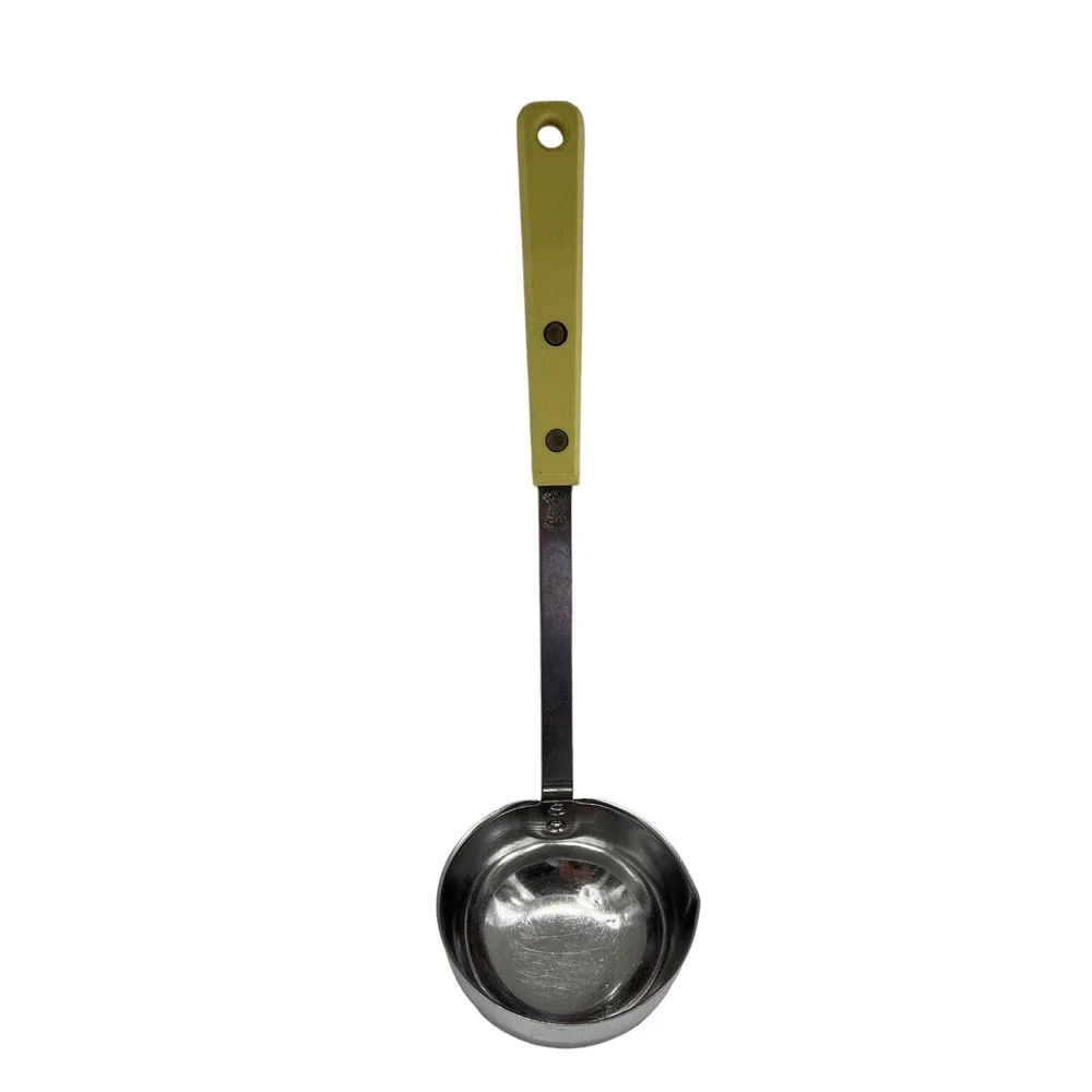 Vintage EKCO Forge Stainless Steel Ladle Yellow Mid Century Modern MCM USA